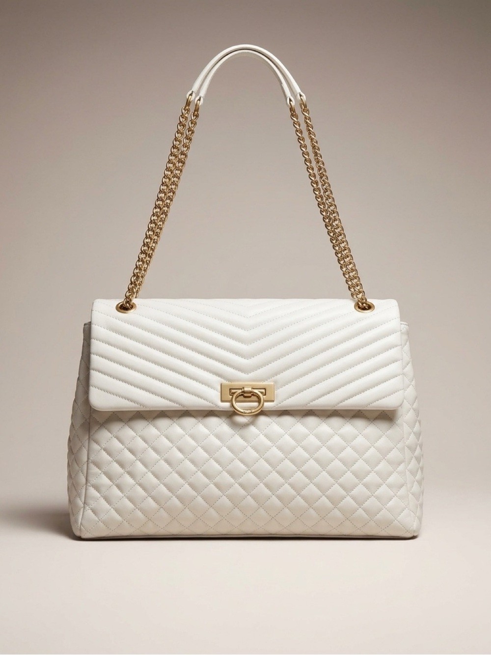 Valentino by Mario Valentino Margaritas White Quilted Chain Shoulder Bag